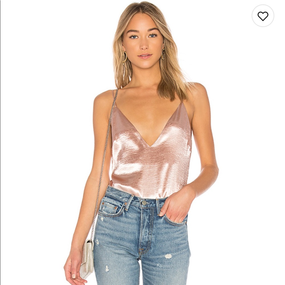 Superdown Deep V Tank in Blush